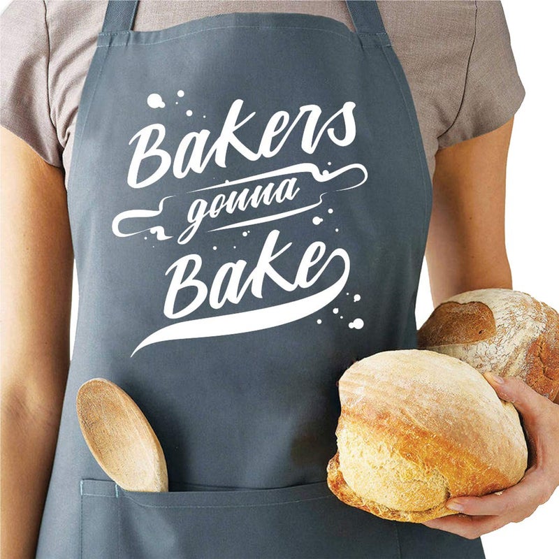 Saukore Funny Baking Aprons for Women Men, Cute Baking Gifts for Bakers, Kitchen Cooking Apron with 2 Pockets, Birthday Housewarming Gifts for Mom Wife Husband Dad Son Sister Daughter - Image 1